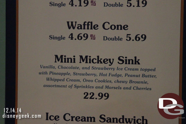 A closer look at the menu.