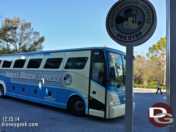 Time to board the Magical Express bus and head for the airport.