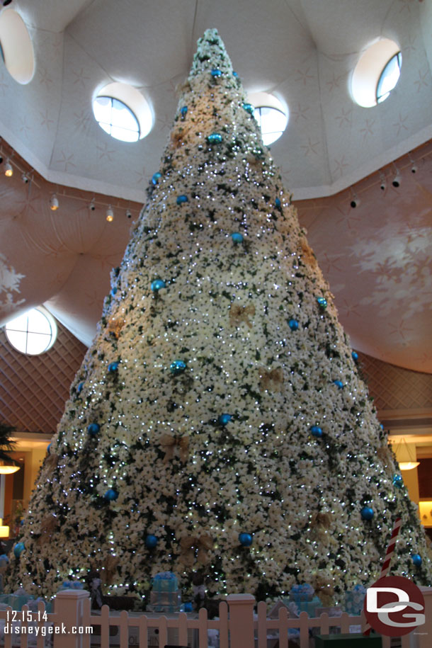 The Christmas tree in the Dolphin lobby