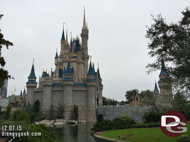 Notice the scaffolding along the walkway.  