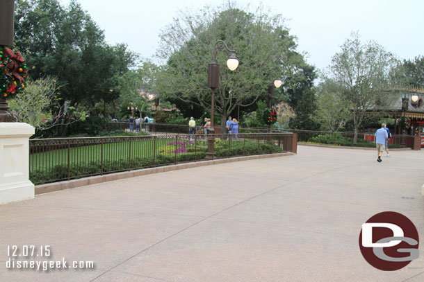 The new walkways are wide open.  But there is no shade nor seating.