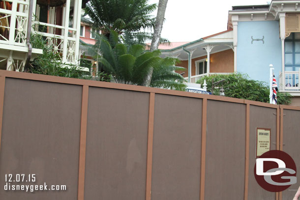 Walls up around the Skipper Canteen.