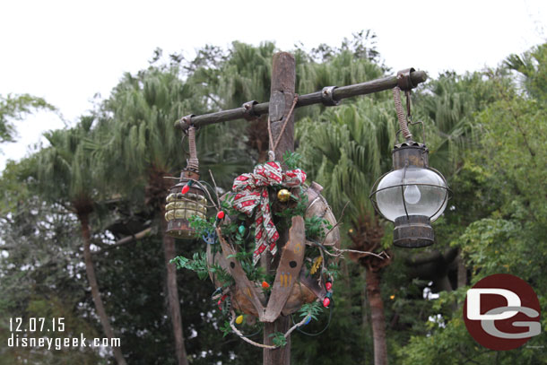 A wreath in the area.