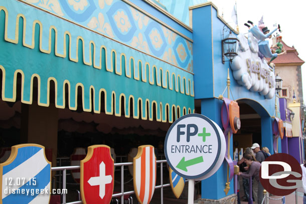 The FastPass+ signage really goes with the area.  So much for a sense of place.  Several guests still could not figure it out even with this large sign.