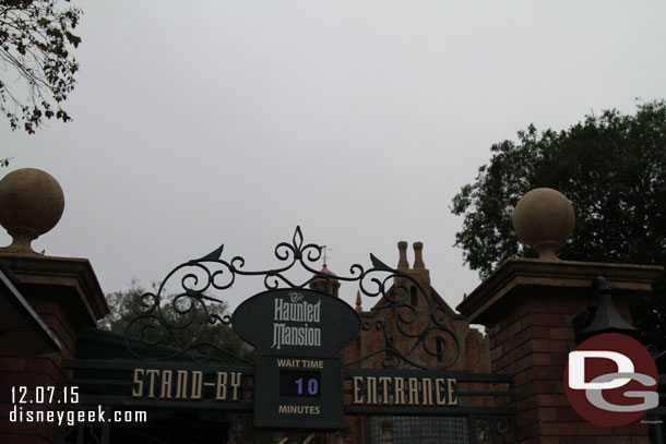 Not a bad wait so time to visit the Haunted Mansion.