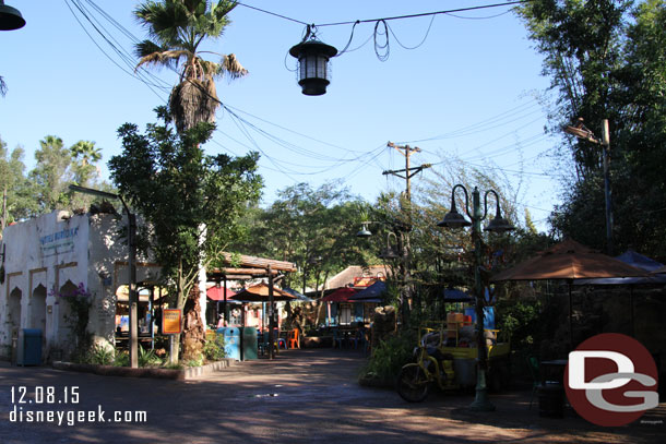 I headed for the Harambe Market to see it with no guests so I could look at some of the detail and take pictures without disrupting people eating.