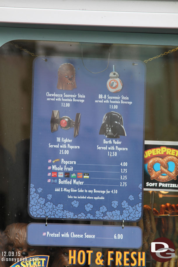 The menu.. the prices seem higher than Anaheim.