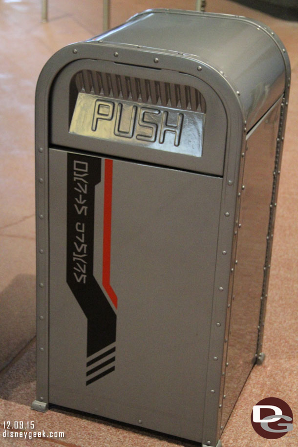 The trashcans for the Launch Bay.