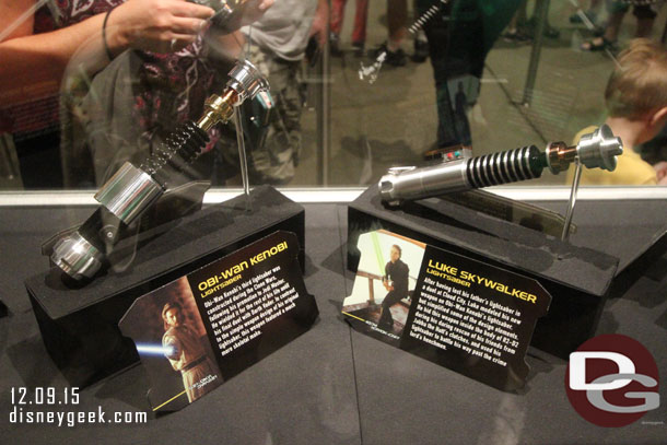 Light sabers on display.