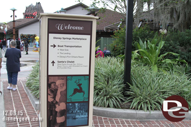 More Disney Springs signage as you walk around.