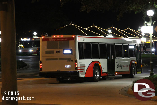 Not a good picture.. but noticed the newer WDW buses have the destination listed on the back too so as it pulls away you can verify you missed it :)