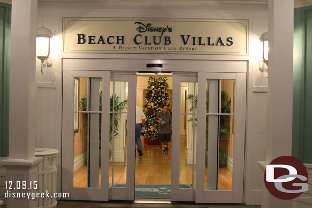 All was quiet in the lobby of the Beach Club Villas so a couple pictures of the various rooms.