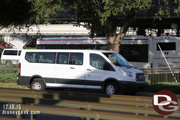 These unmarked white vans were used to shuttle guests from the park back to resorts in the morning hours.  I did not experience it but some in our party did the other morning.