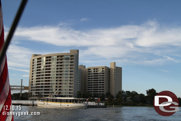 Bay Lake Tower from a launch on Bay Lake