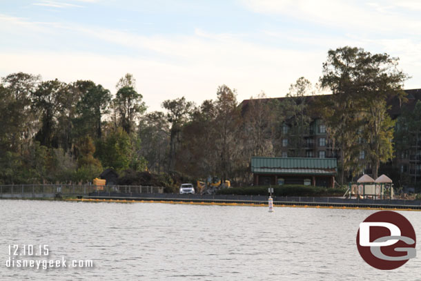 More construction at the Wilderness Lodge this time on the far side between the DVC wing and the lake.