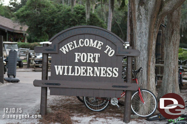 Next stop Fort Wilderness for dinner.