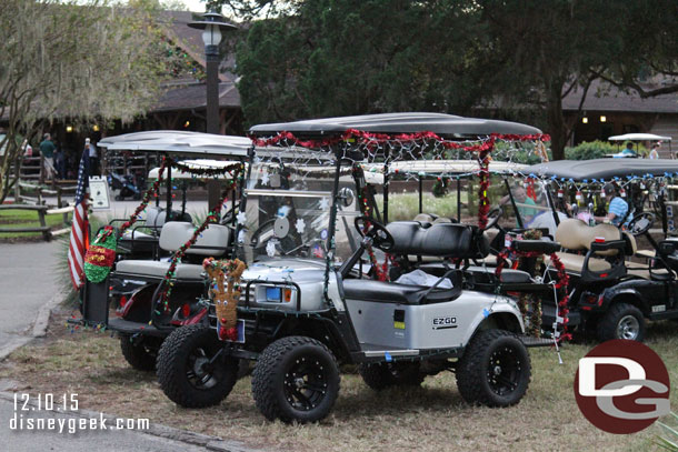 It is always interesting to see the golf cart decorations.