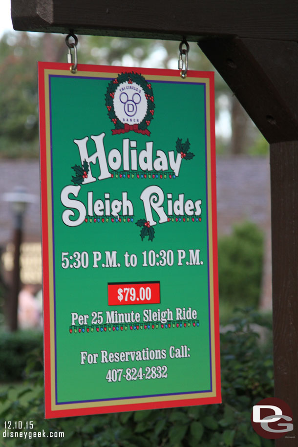 Information on the Sleigh Rides if you were interested.