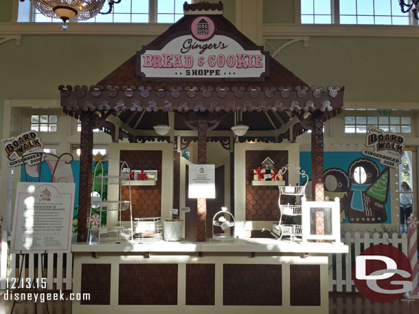 The gingerbread store is back in the lobby of the Boardwalk again this year