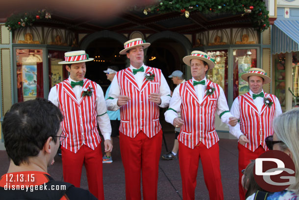 The Dapper Dans performing a Christmas set.