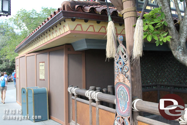 Walls are still up as you enter Adventureland.