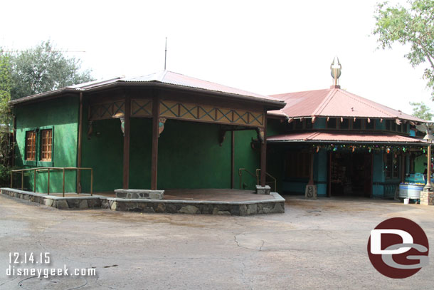 A stage on Discovery Island across from Flame Tree BBQ