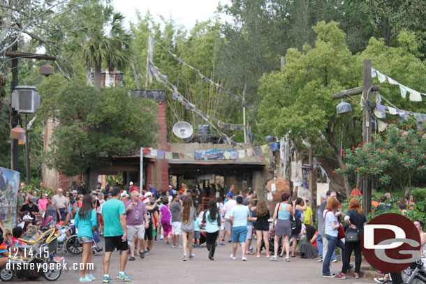 The new Thirsty River Bar and Trek Snacks location has opened in the former FastPass distribution area for Expedition Everest