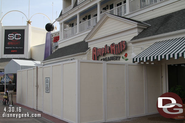 The store and arcade next to ESPN Club is being converted to the Ample Hills Creamery.