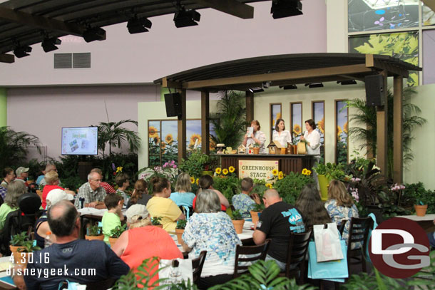 A seminar was happening on the Greenhouse Stage.