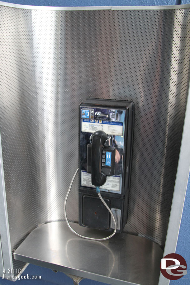 There are still pay phones throughout the parks here in Orlando.