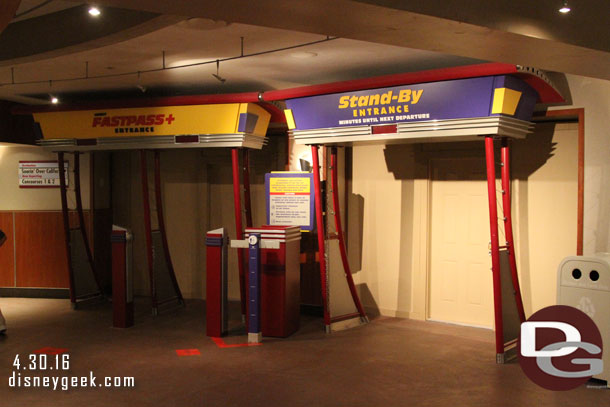 Soarin is walled off.  Surprised there is no indication of the new film coming.