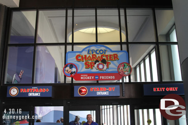 The Character Spot had a 20 minute wait.