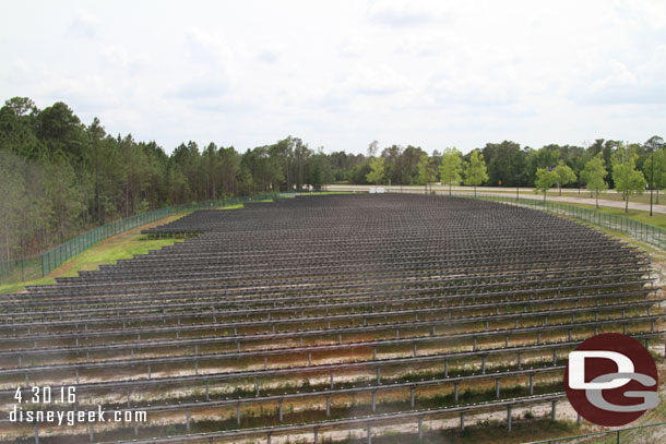 The solar farm near World Drive as we turn toward the Magic Kingdom on the Monorail.