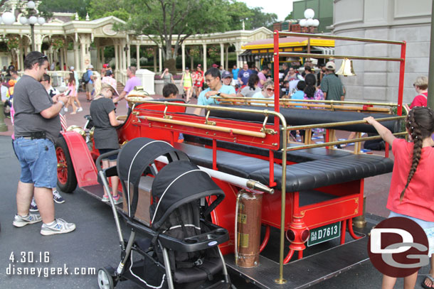 The Fire Truck was out on Main Street. Not running due to the Street Party going on in the hub but it will resume after it finishes.