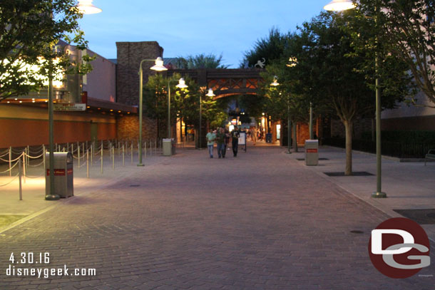 Looking back up the street.