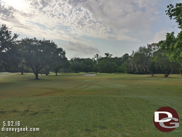 Final hole, #9 a short par three to wrap up the round.  It was around 8:30.