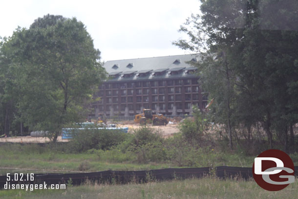 I think it is rather disappointing that you can now see clear through to the Wilderness Lodge from the roadway.  They cleared all the trees from this side for the DVC expansion.