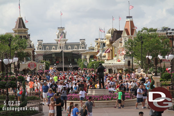 A closer view shows all the guests streaming into the park.