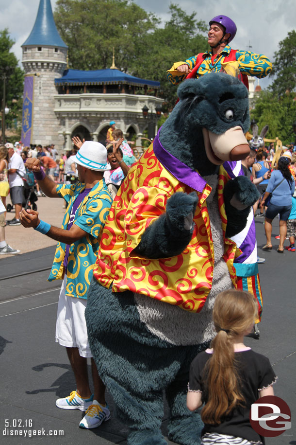 Other characters, like Baloo, were out dancing with guests.