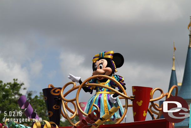 Minnie Mouse on top of one of the floats.