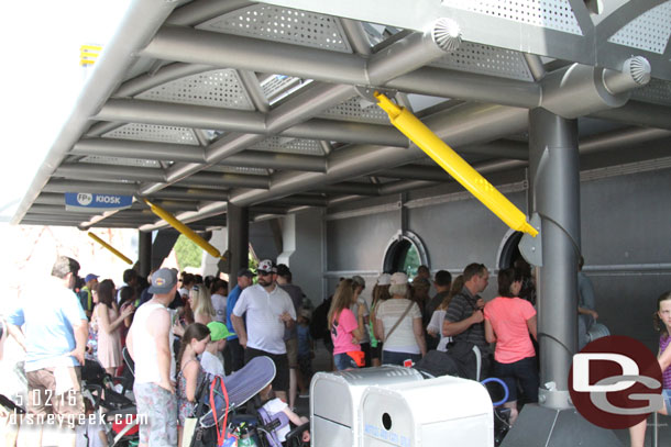 On the way out of Tomorrowland noticed a lot of guests at the FP+ kiosks.  The app now allows for you to do just about everything so no need for the kiosks if you use it.