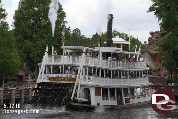 The Liberty Belle making the turn on the Rivers of America as I walked through Frontierland.