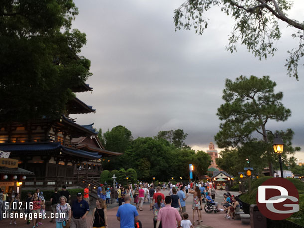 As we made it around to Japan the skies really turned dark.  It was just before 8pm.