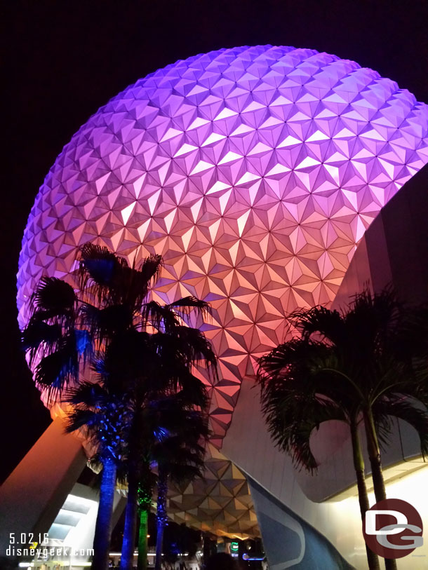 Spaceship Earth on the way out.