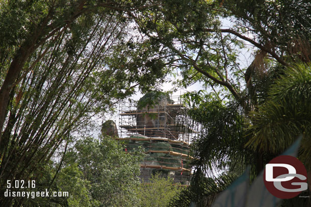 You can just see the top of the floating mountains from the walkway.