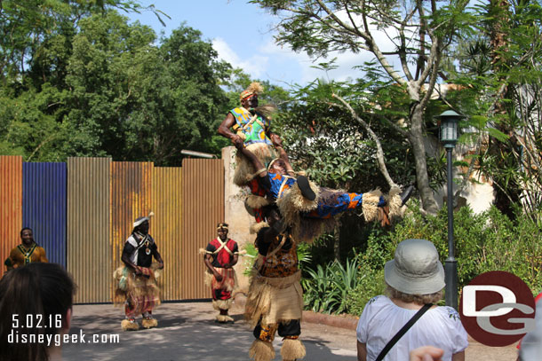 After a little searching found the new Harambe Acrobats performing near the Market.