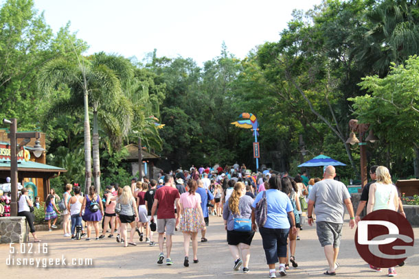 It was 5:30 and the park closed at 6:00.  Most guests were leaving.