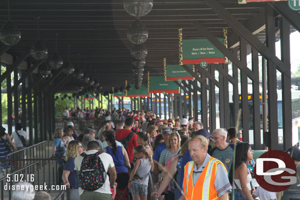 A lot of guests at the bus stops as expected but not too bad.