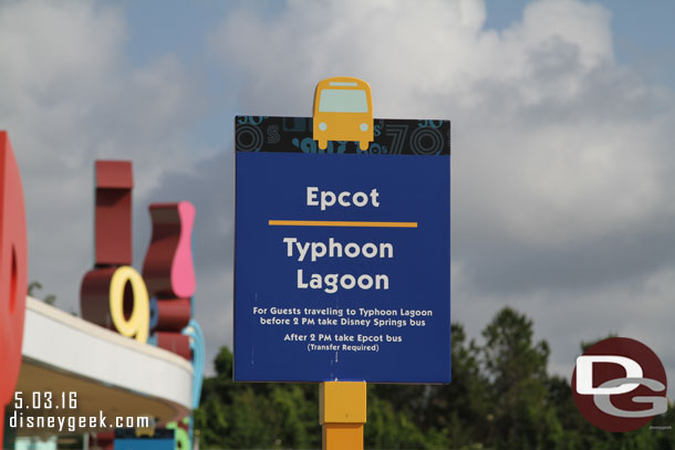 Not sure if I mentioned this before, they have changed the bus routes and to get to Typhoon Lagoon in the afternoon you have to go through Epcot, not Disney Springs.  Anyone know if they have direct returns to resorts in the afternoon or do you have to transfer then too?
