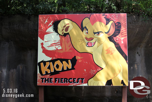 Along the Wild Life Express to Conservation Station are billboards for the Lion Guard.